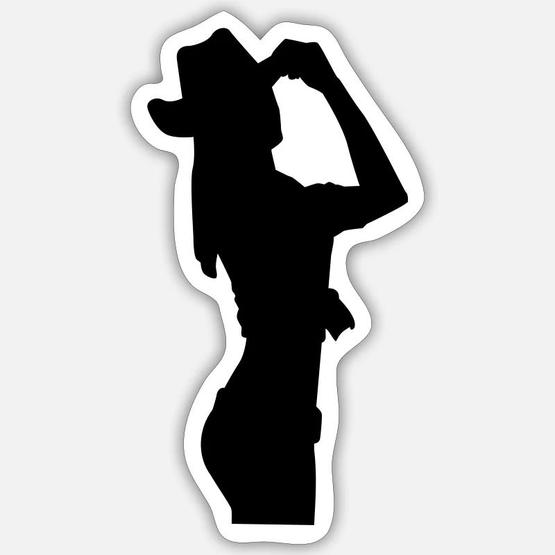 Cowboy - Sticker size S (10 x 10 cm) - white matte