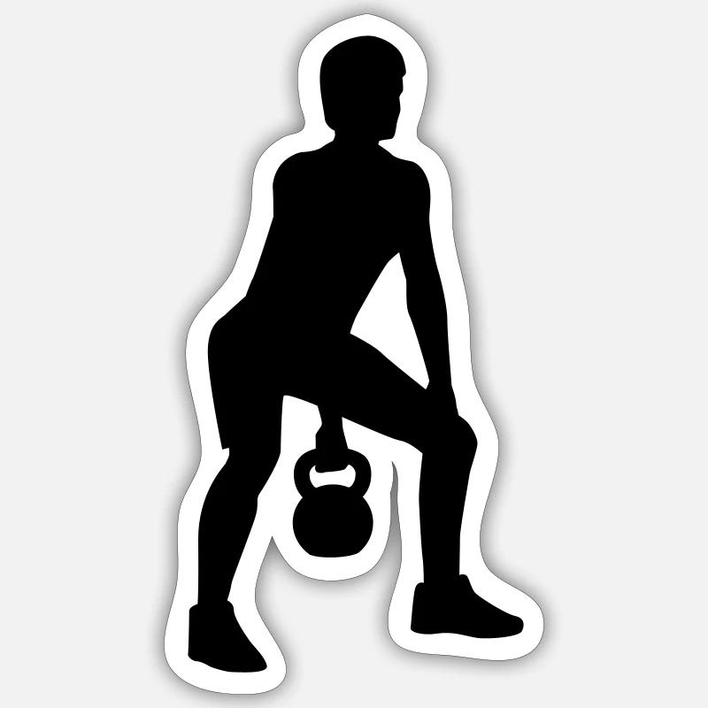 Kettlebell - Sticker taille S (10 x 10 cm) - blanc mat