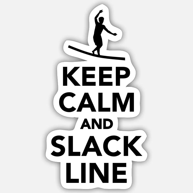 Slackline - Sticker Größe S (10 x 10 cm) - Mattweiß