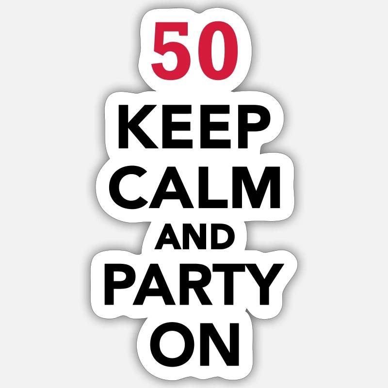 50 ° compleanno - Sticker formato S (10 x 10 cm) - bianco opaco