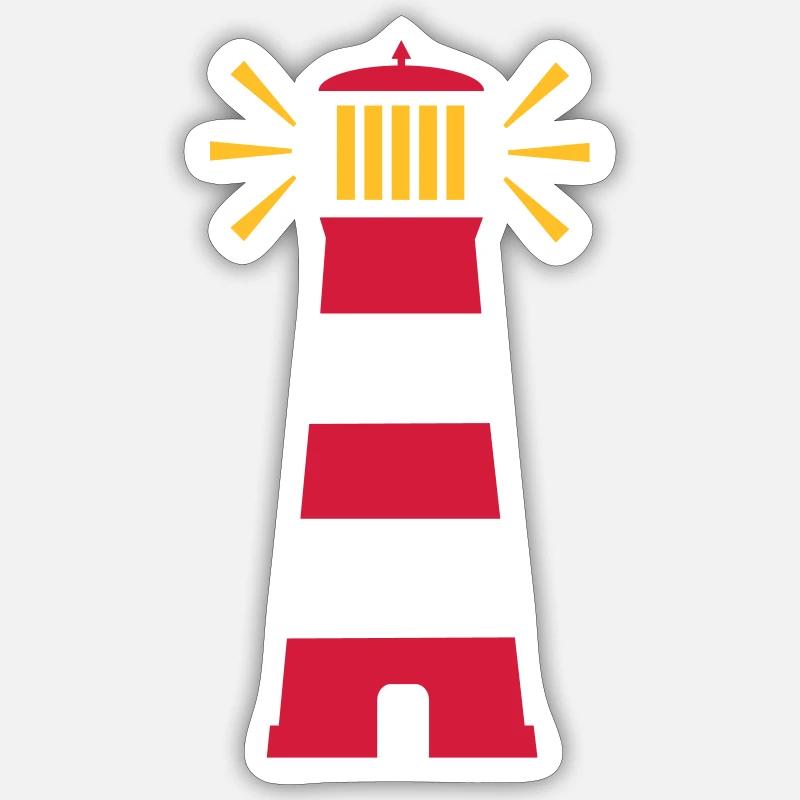 Leuchtturm - Sticker Größe S (10 x 10 cm) - Mattweiß
