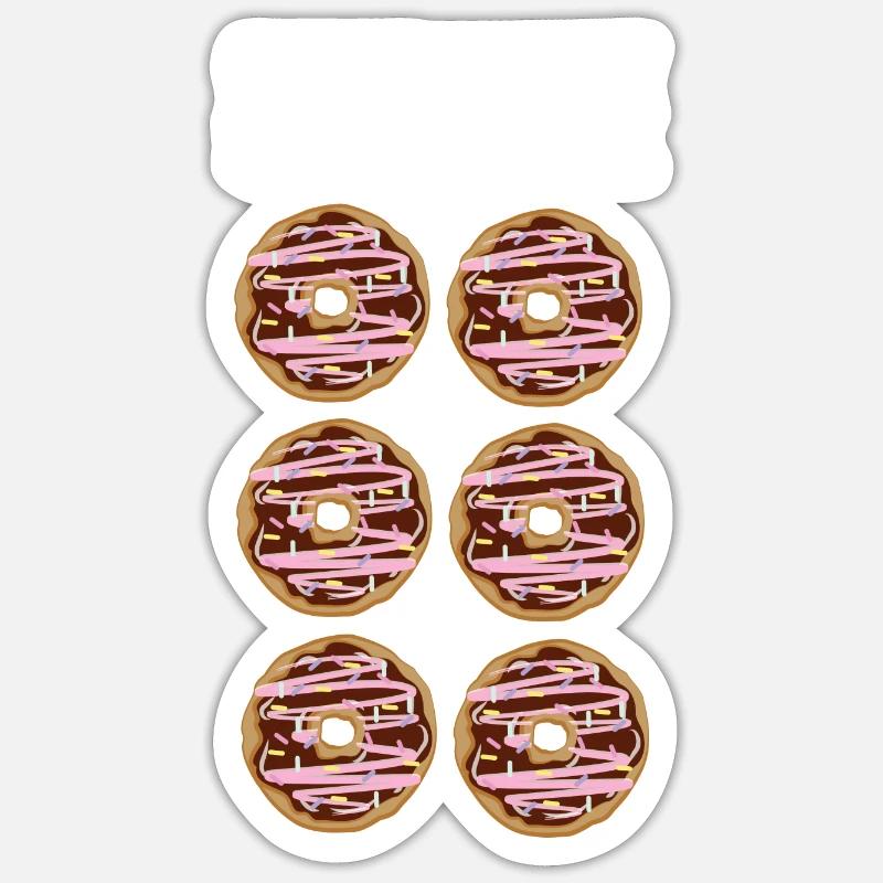 Funny Workout | Check Out My Six Pack | Donuts - Sticker size S (10 x 10 cm) - white matte