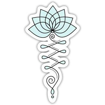 Lotus Blume Lotusblüte Buddhismus Symbol Yoga OM - Sticker Größe S (10 x 10 cm) - Mattweiß - Vorne