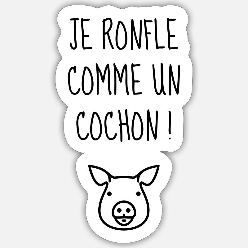 Ronfler / Ronfleur / Ronfleuse / Ronflement - Sticker taille S (10 x 10 cm) - blanc mat