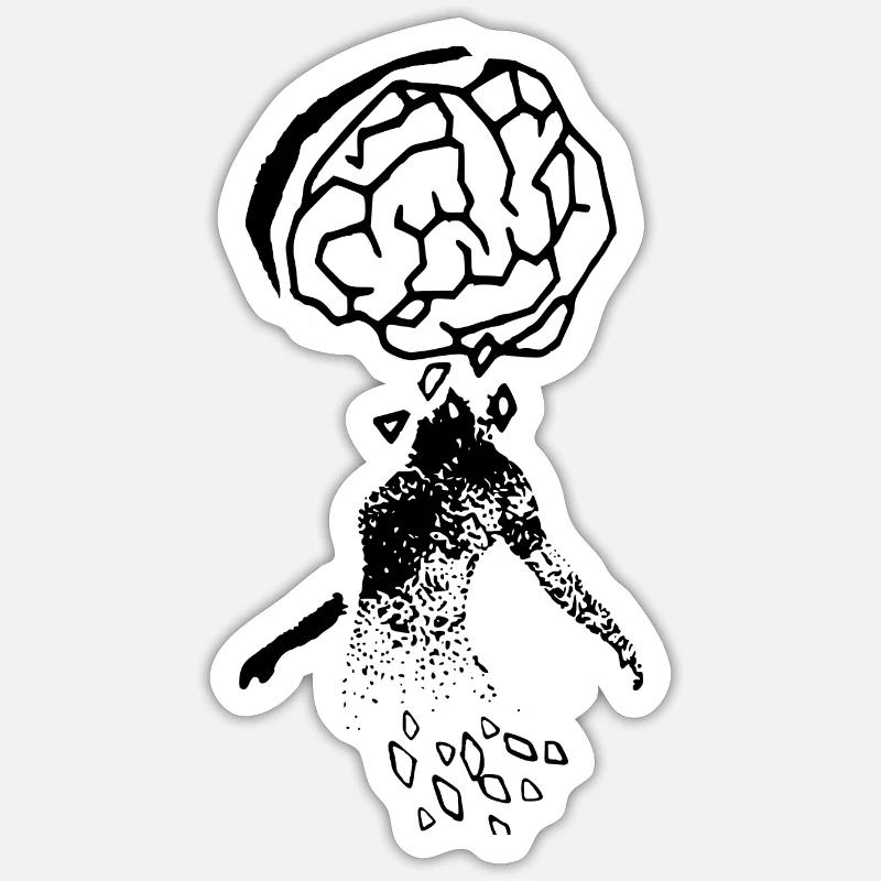 brain - Sticker size S (10 x 10 cm) - white matte