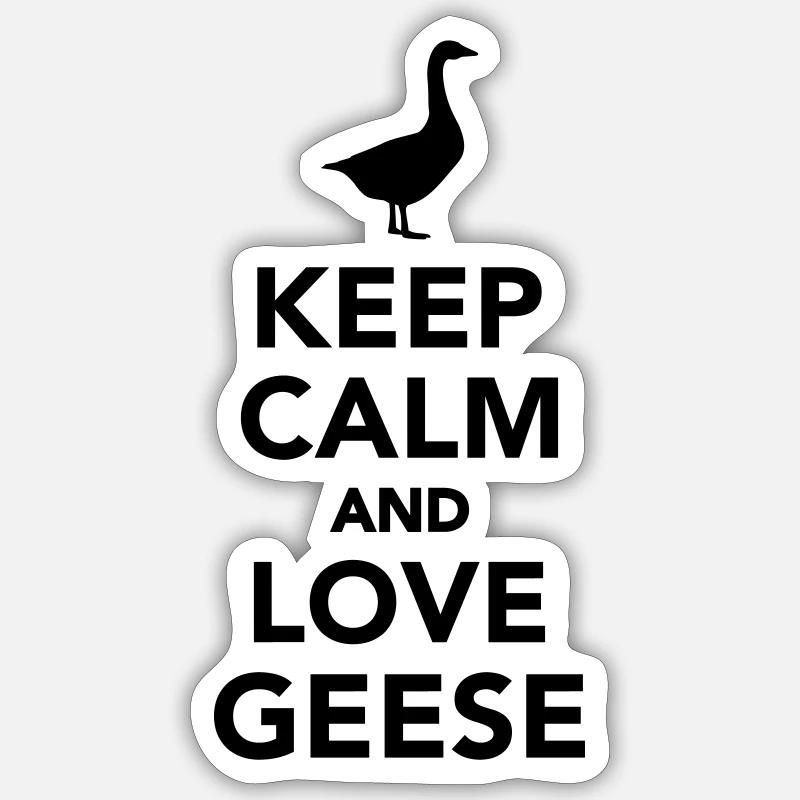 oie - Sticker taille S (10 x 10 cm) - blanc mat