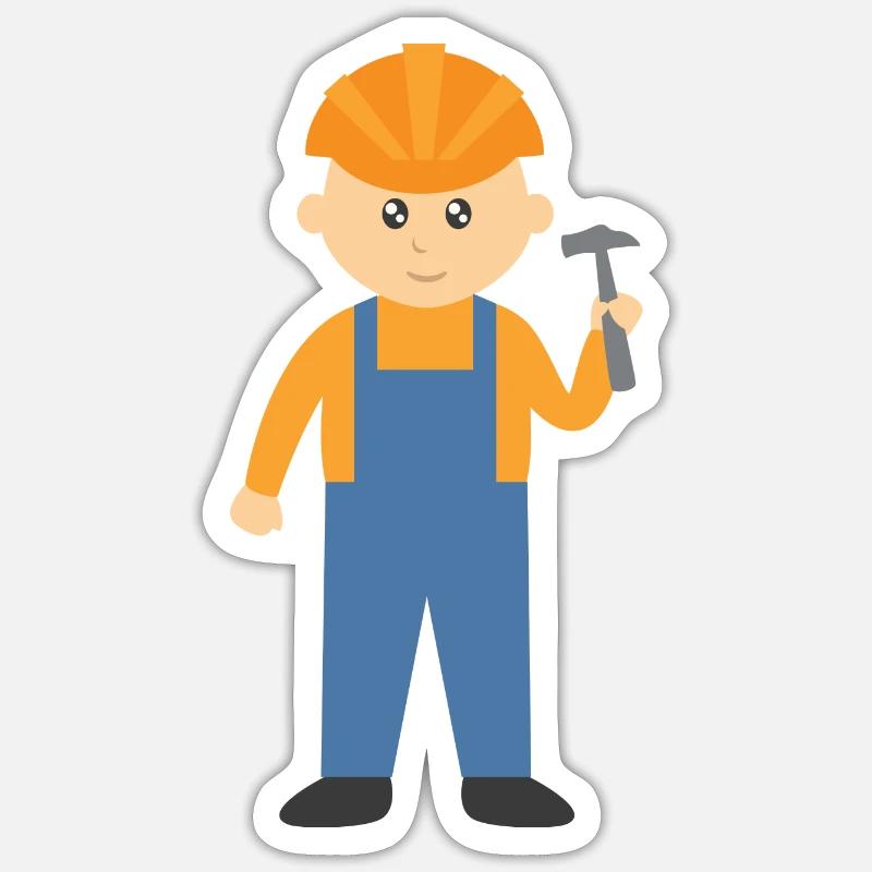 construction worker Sticker size S (10 x 10 cm)