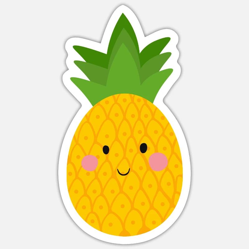 pineapple - Sticker size S (10 x 10 cm) - white matte