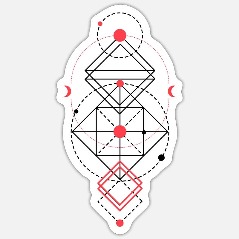 Sacred geometry - Sticker size S (10 x 10 cm) - white matte