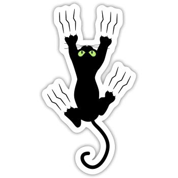 BAD BLACK CAT - Sticker Größe S (10 x 10 cm) - Mattweiß - Vorne