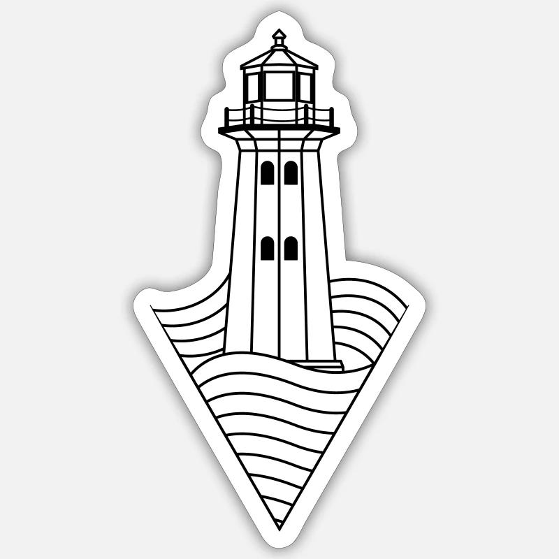 leuchtturm symbol icon - Sticker Größe S (10 x 10 cm) - Mattweiß