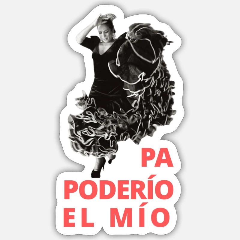 Lola Flores _ Pa poderio, el mio - rot - schwarz Sticker Größe S (10 x 10 cm)