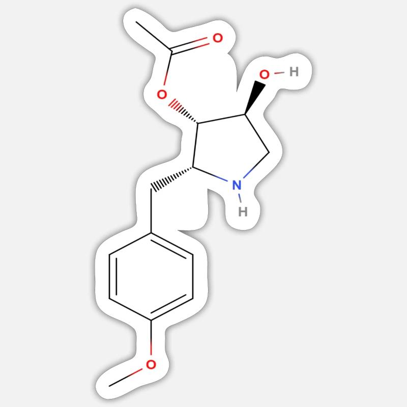 Anisomycin Molecule - Colored Structural Formula Sticker size S (10 x 10 cm)