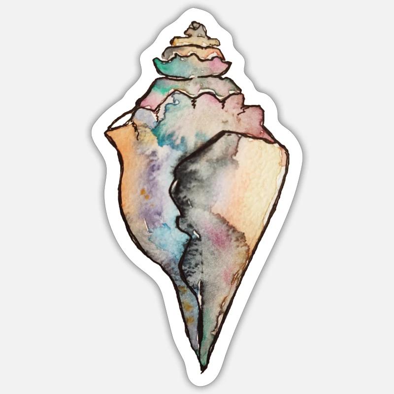 shell - Sticker size S (10 x 10 cm) - white matte