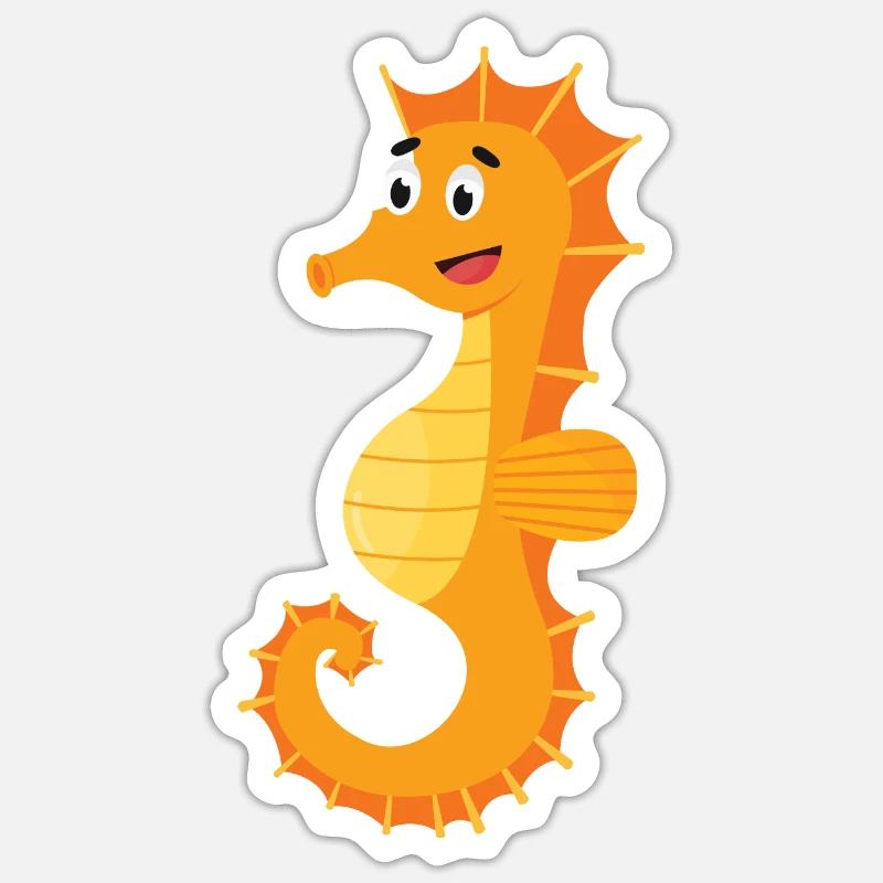 Seepferdchen - Sticker Größe S (10 x 10 cm) - Mattweiß