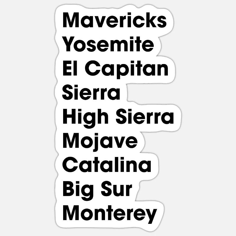 OS - Liste - Computer Sticker Größe S (10 x 10 cm)