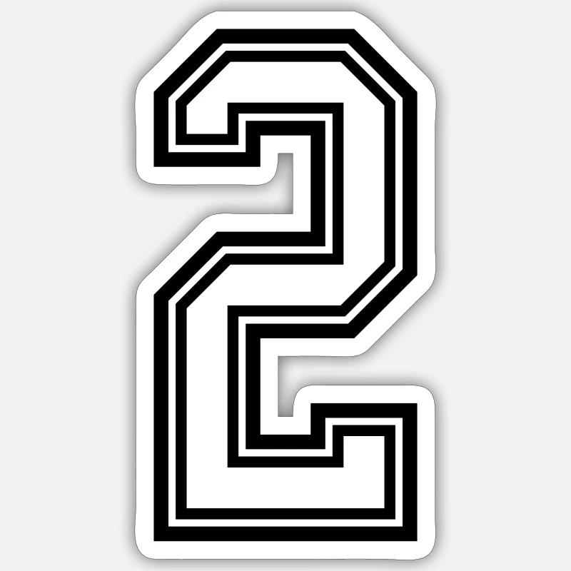 2 Number symbol - Sticker size S (10 x 10 cm) - white matte