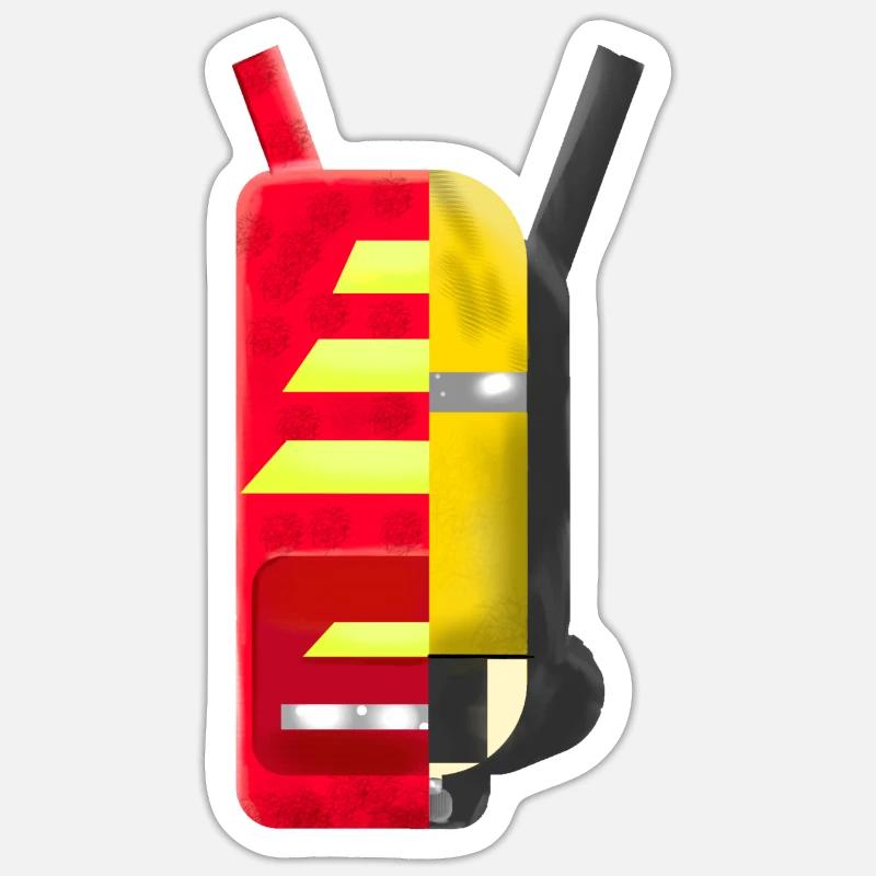 Secours et pompiers - Sticker taille S (10 x 10 cm) - blanc mat