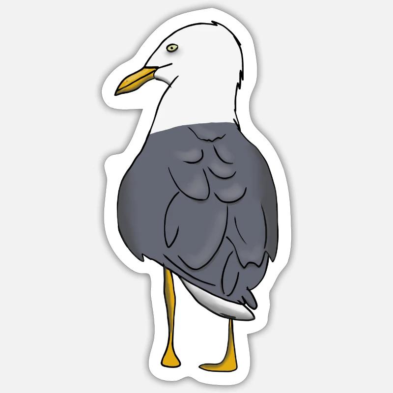 Möwe - Sticker Größe S (10 x 10 cm) - Mattweiß