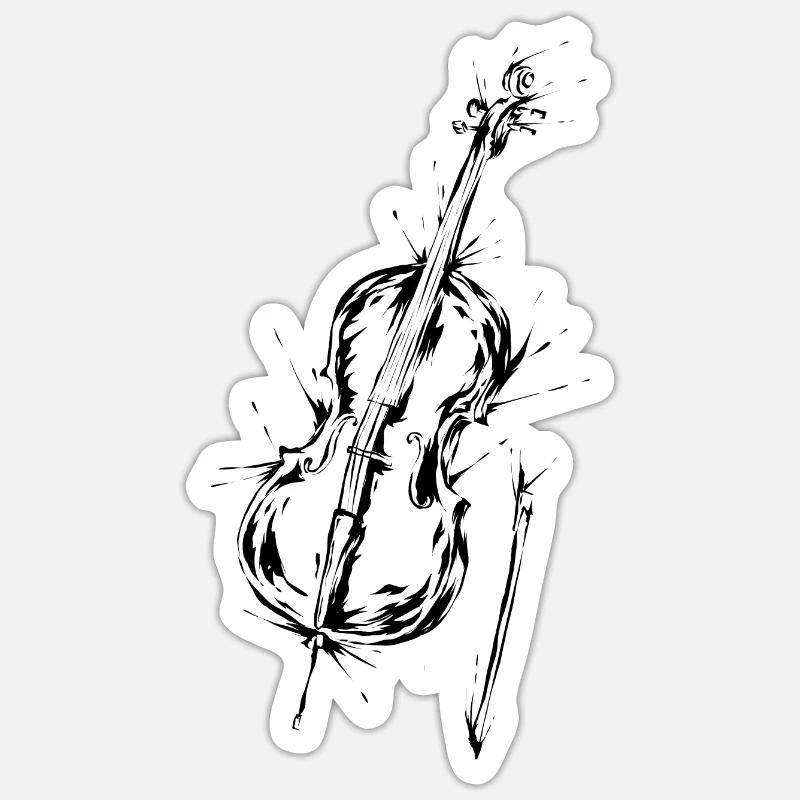 Violoncelle Sticker taille S (10 x 10 cm)