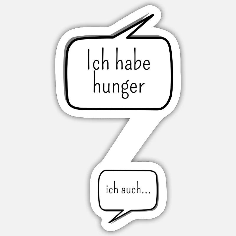Sprechblasen Mutter und Kind Hunger - Sticker Größe S (10 x 10 cm) - Mattweiß