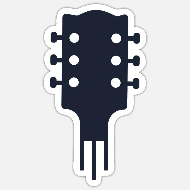 Guitariste - Sticker taille S (10 x 10 cm) - blanc mat