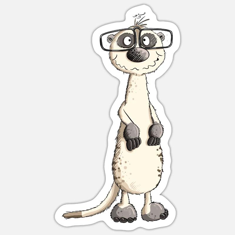 Lustiges Nerdmännchen Erdmännchen I Nerd Sticker Größe S (10 x 10 cm)