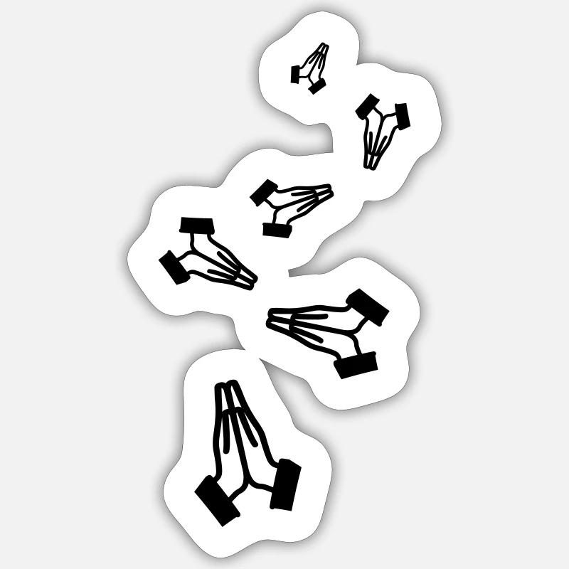 Pray Hands Icon - Sticker size S (10 x 10 cm) - white matte