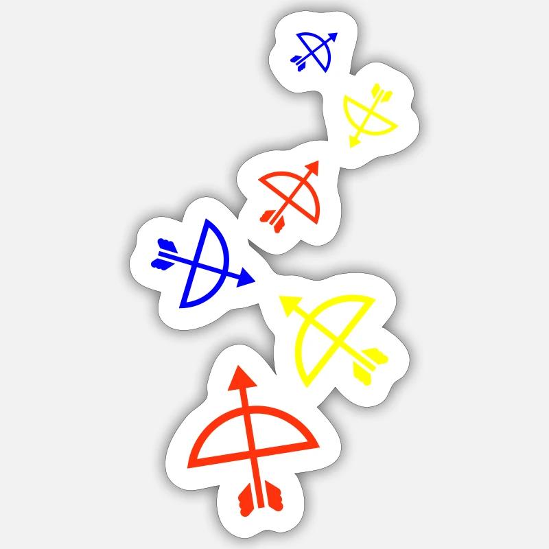 Pfeil und Bogen - Sticker Größe S (10 x 10 cm) - Mattweiß