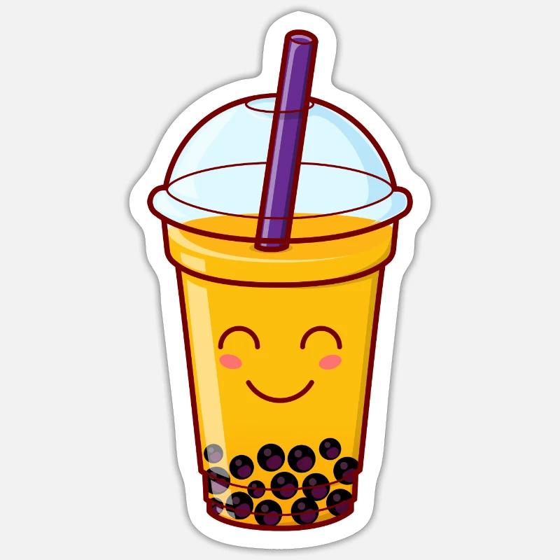 Passion Fruit Bubble Tea - Sticker size S (10 x 10 cm) - white matte
