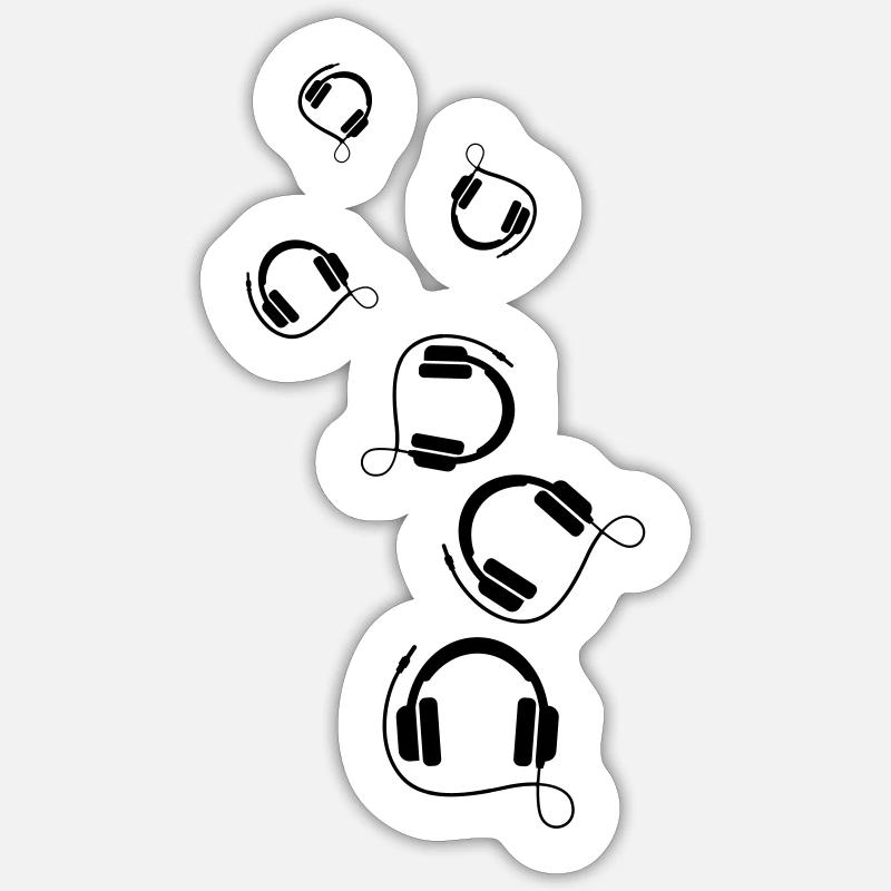 Kopfhörer Symbol - Sticker Größe S (10 x 10 cm) - Mattweiß