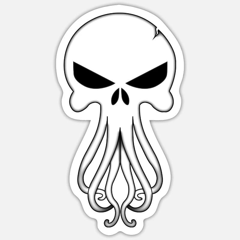 Tentakel des Todes - Sticker Größe S (10 x 10 cm) - Mattweiß