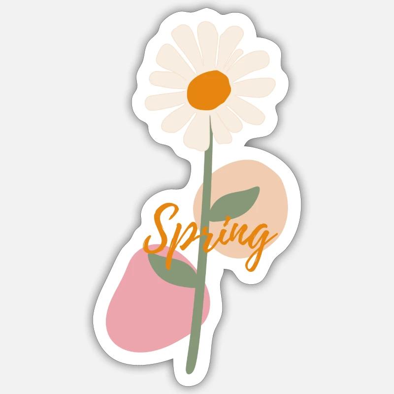 Belle conception de printemps de fleurs Sticker taille S (10 x 10 cm)