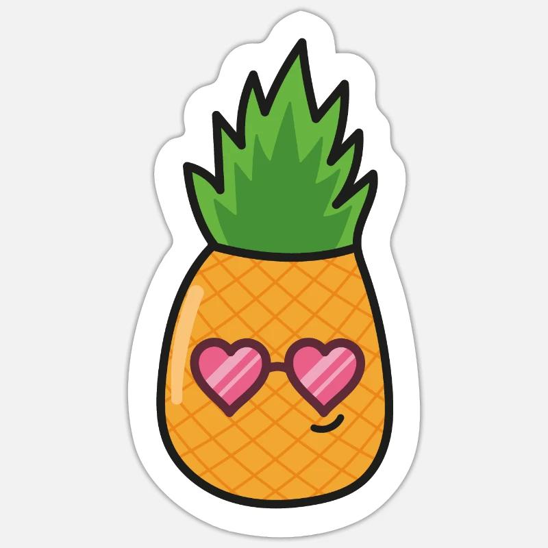 Ananas - Sticker taille S (10 x 10 cm) - blanc mat
