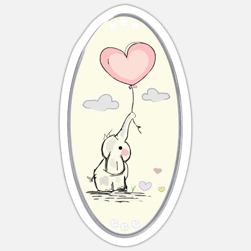 Cute elephant - Sticker size S (10 x 10 cm) - white matte
