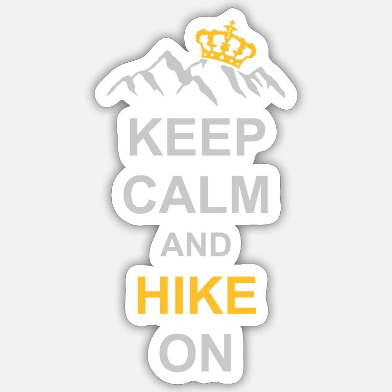 Keep Calm And Hike - Sticker Größe S (10 x 10 cm) - Mattweiß