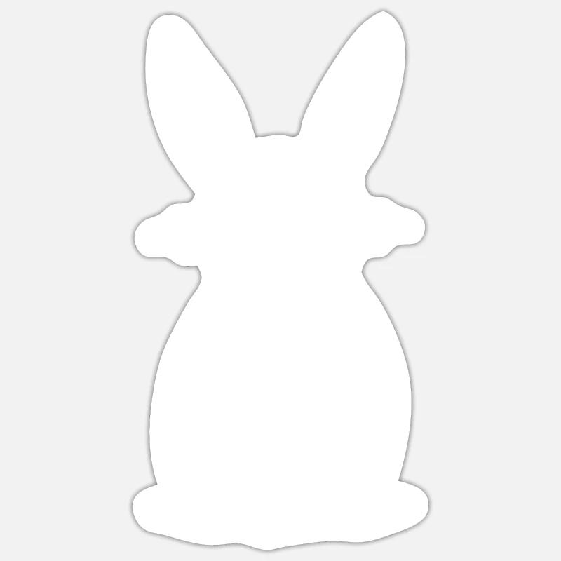 Lapin mignon en vue arrière - Blanc - Sticker taille S (10 x 10 cm) - blanc mat