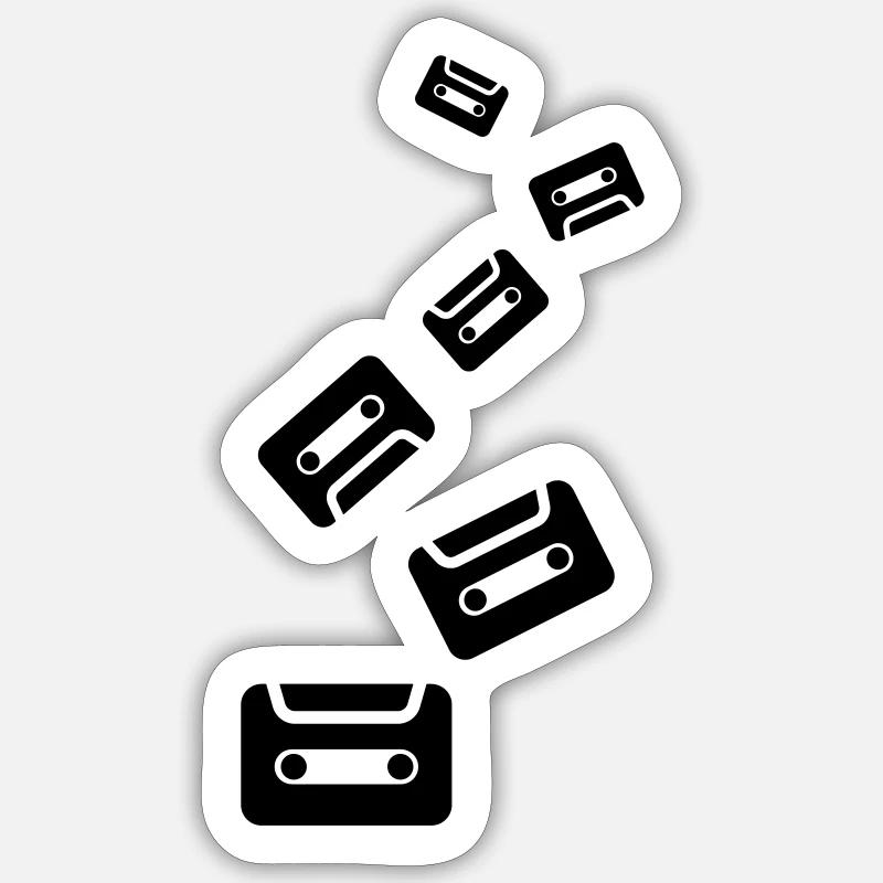 Cassette symbol - Sticker size S (10 x 10 cm) - white matte