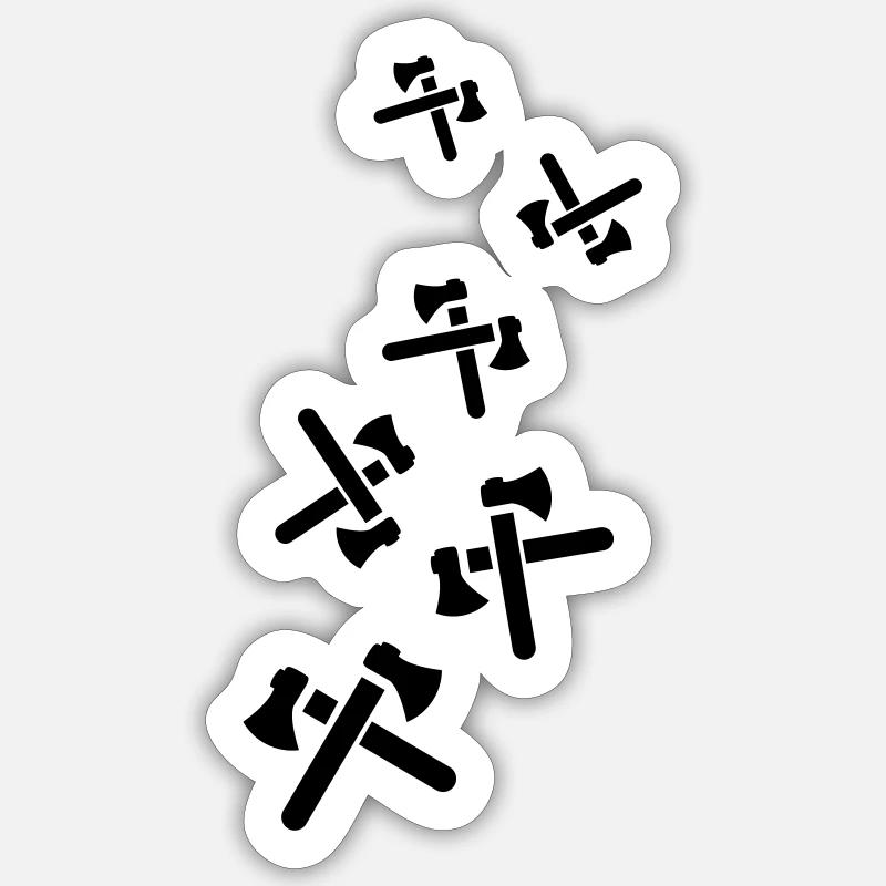Icône de hache Sticker taille S (10 x 10 cm)
