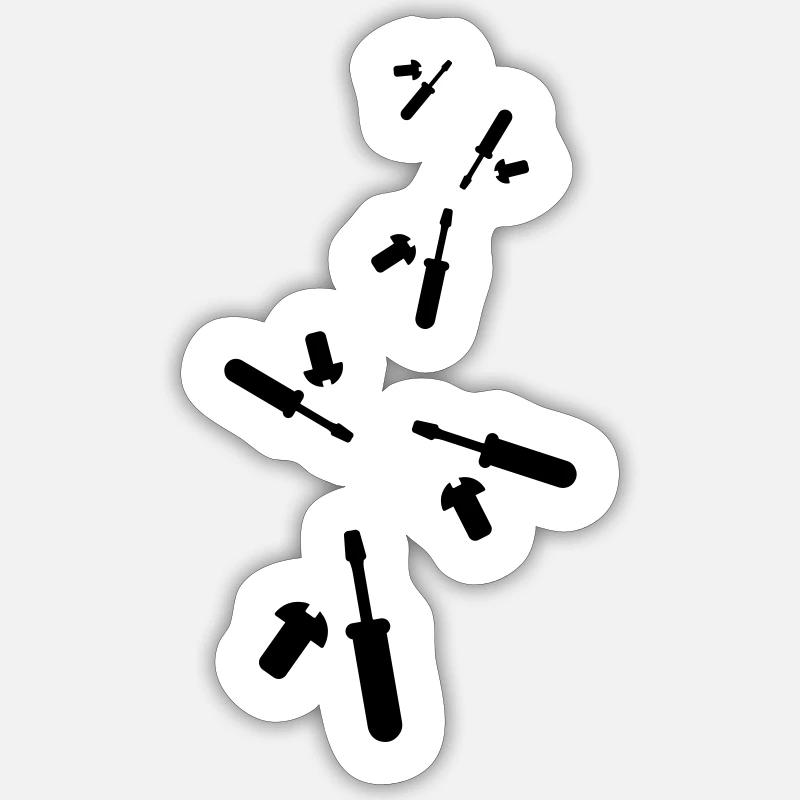 Screwdriver icon - Sticker size S (10 x 10 cm) - white matte
