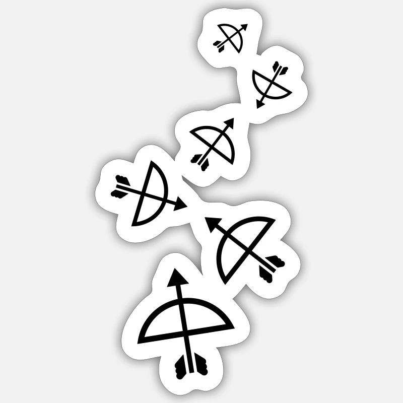 Arc et flèche - Sticker taille S (10 x 10 cm) - blanc mat