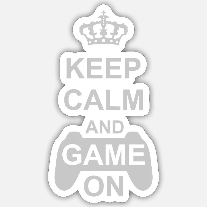 Keep Calm Game On Sticker size S (10 x 10 cm)