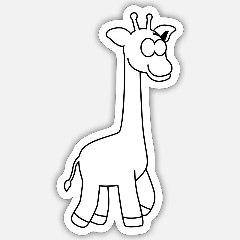 Giraffe Comic Tier - Sticker Größe S (10 x 10 cm) - Mattweiß