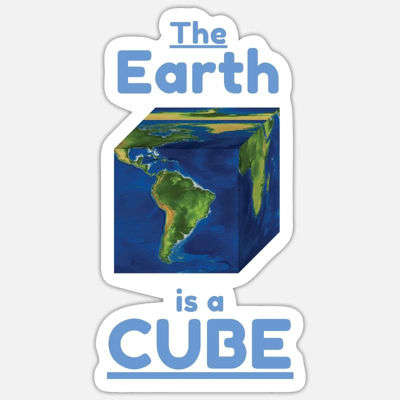 The Earth is a Cube Sticker size S (10 x 10 cm)