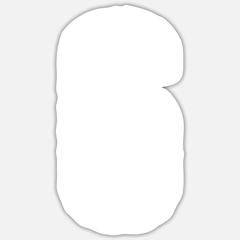 Maillot numéro 6 - Sticker taille S (10 x 10 cm) - blanc mat