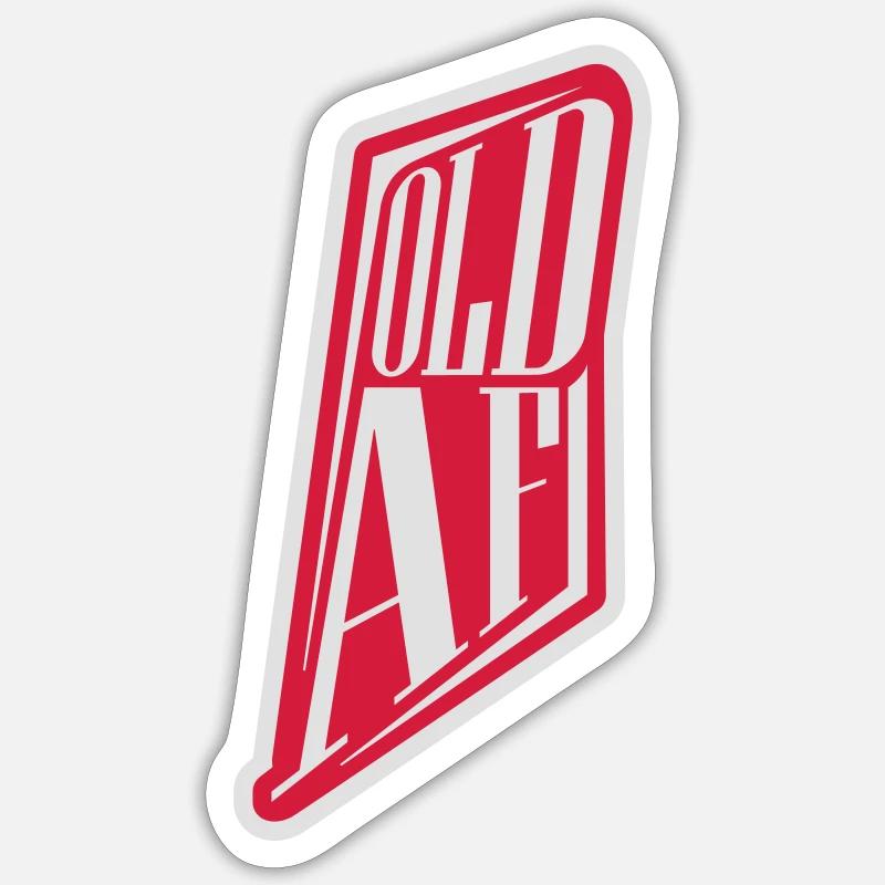 old AF Text Logo - Sticker Größe S (10 x 10 cm) - Mattweiß