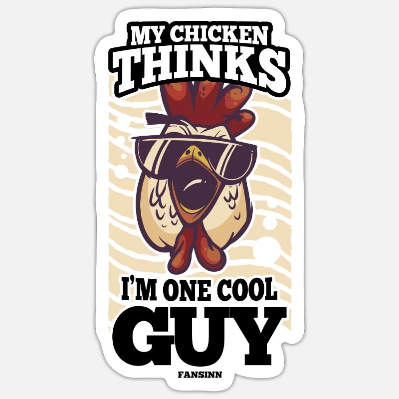 Poulet - Sticker taille S (10 x 10 cm) - blanc mat