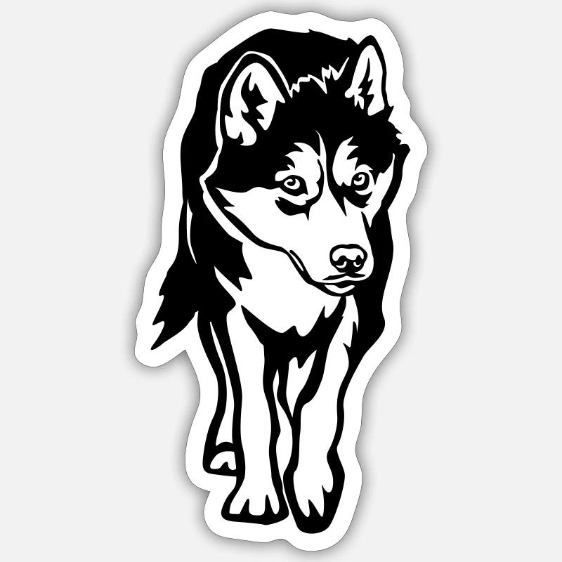 Husky - Sticker size S (10 x 10 cm) - white matte