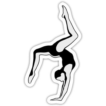 Turnen, Turnerin - Girls and Women's Gymnastics - Sticker Größe S (10 x 10 cm) - Mattweiß - Vorne