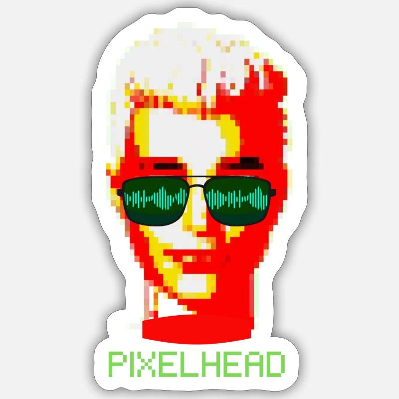 tête de pixel - Sticker taille S (10 x 10 cm) - blanc mat